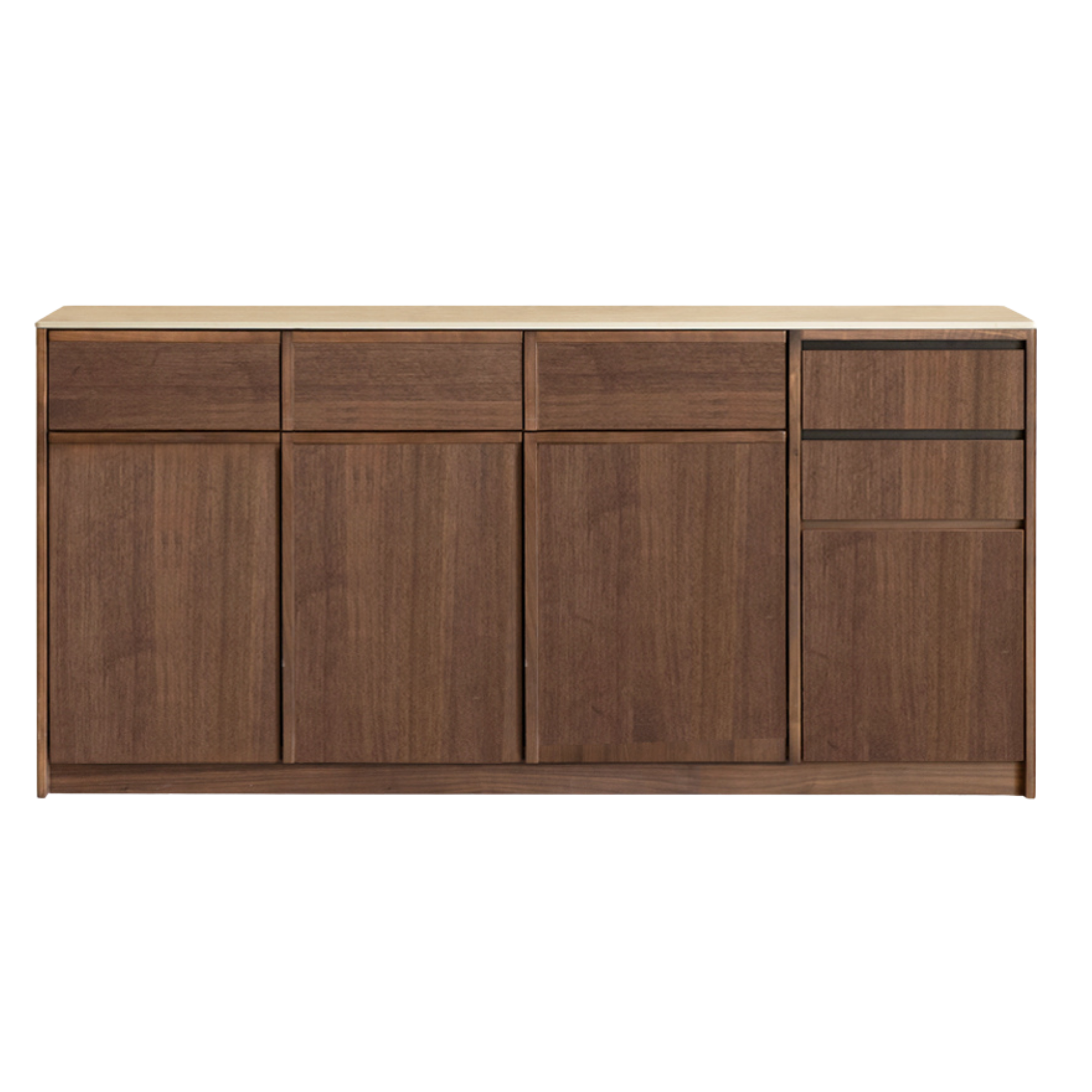 Black Walnut, Sandalwood Solid Wood Dining Cabinet Antique Style Rock Board