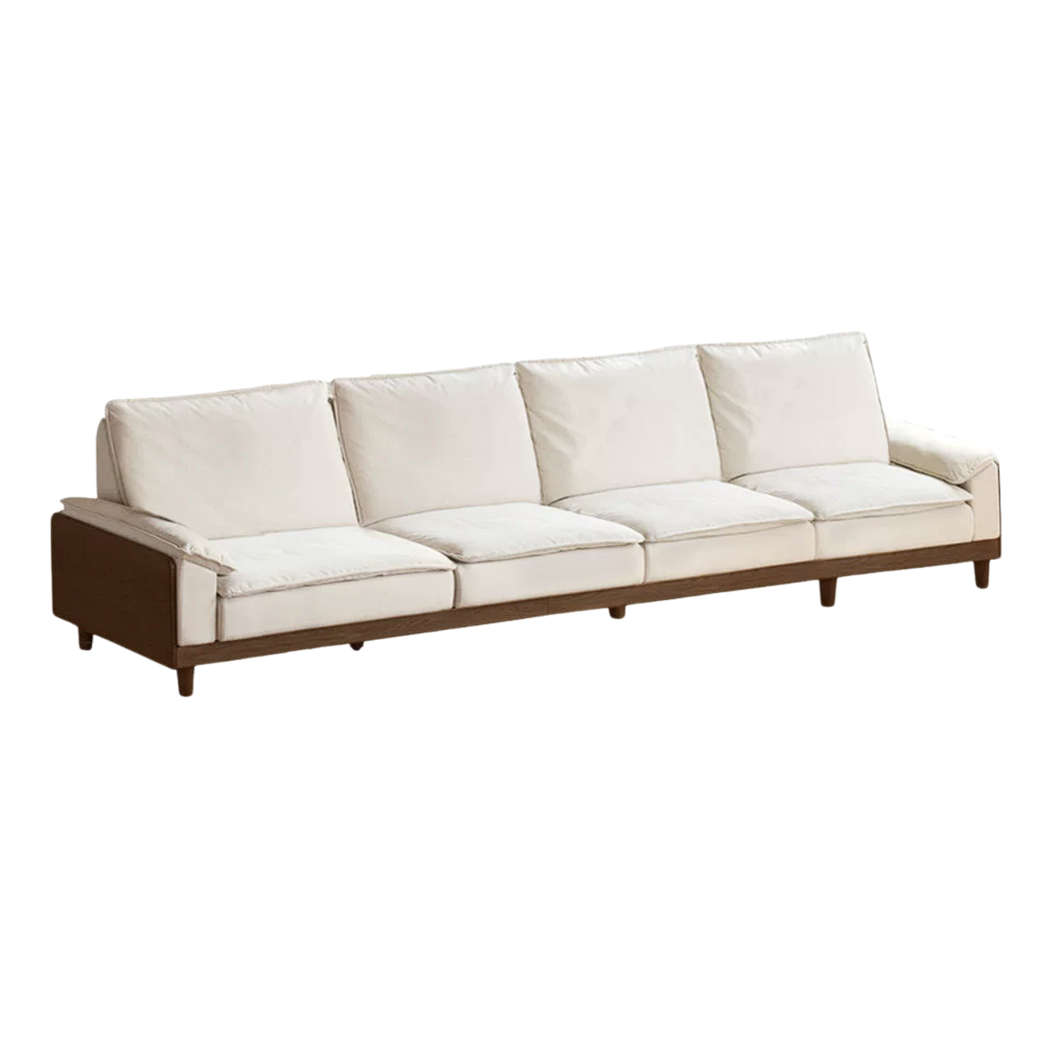 Red Oak, White Oak, Ash Solid Wood Linen Track Arm Sofa