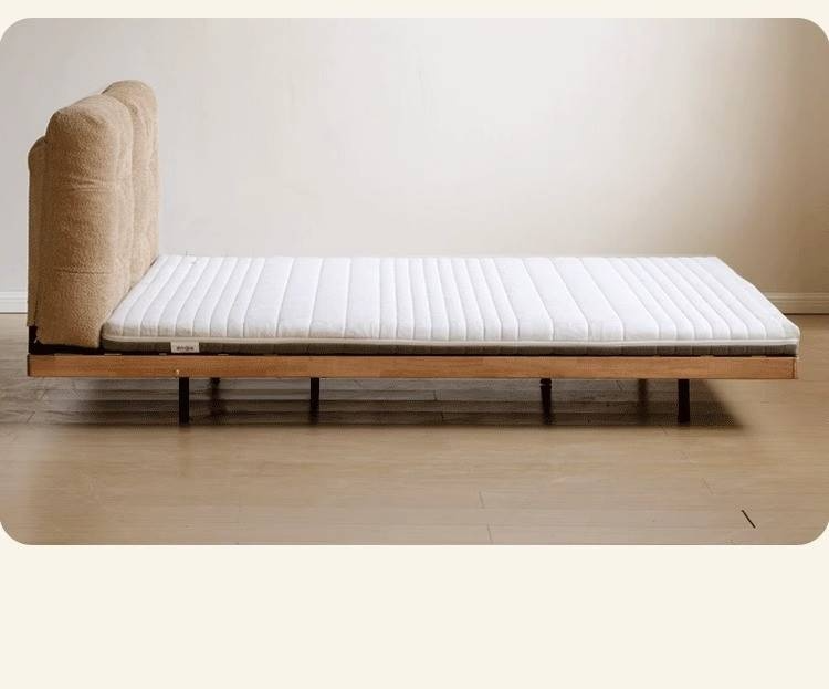 Rubberwood Solid Wood Floating Soft Upholstery Bed