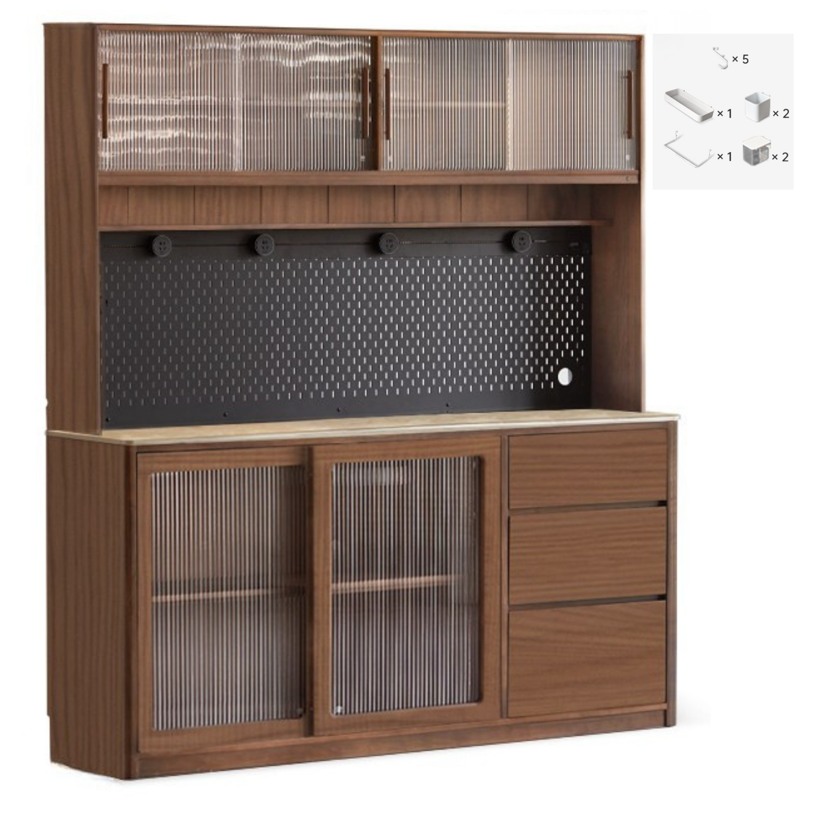 Sandalwood, Ash, White Ash Solid Wood Rock Board Modern Sideboard