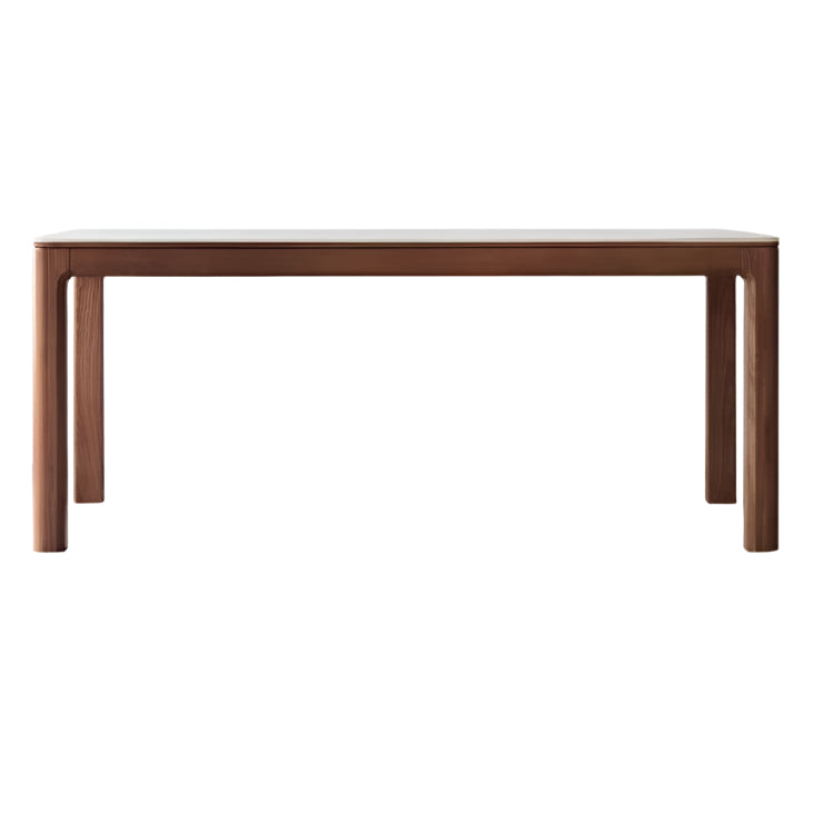 Ash Solid Wood Rock Plate Brown Dining Table