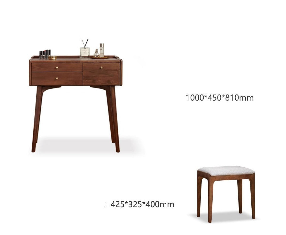 Ash wood dressing table LED makeup mirror"