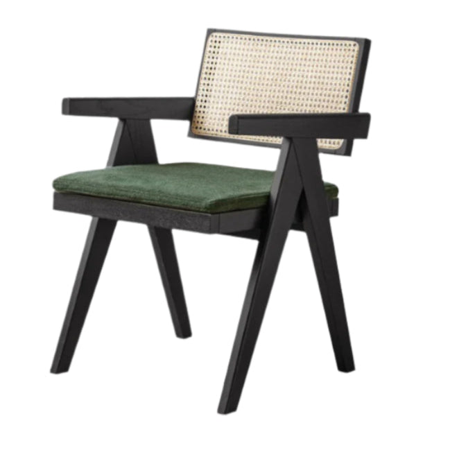 Black Walnut, Ash, Oak, Cherry Solid Wood Light Luxury Rattan Chair