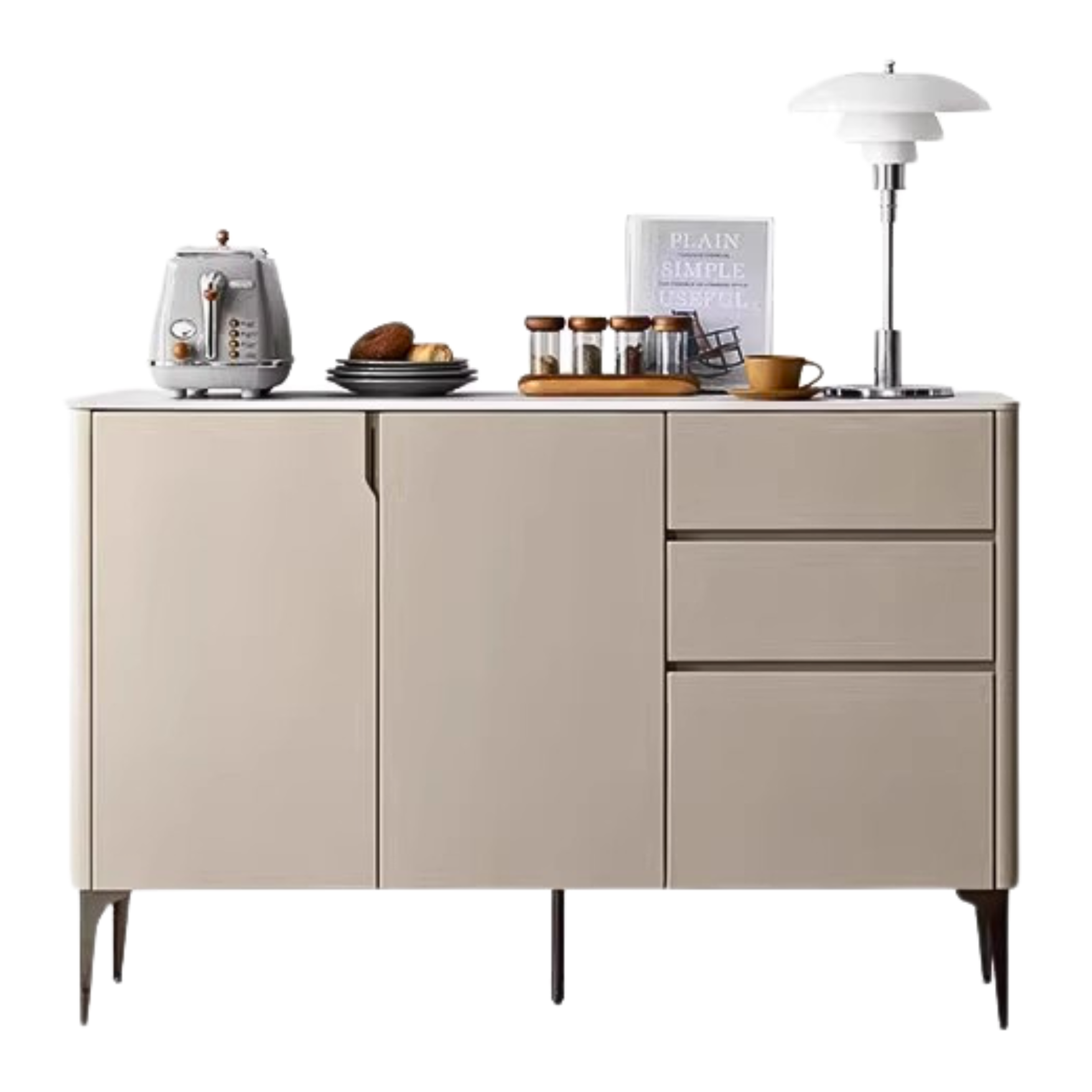 Poplar Solid Wood Light Luxury Dining Sideboard
