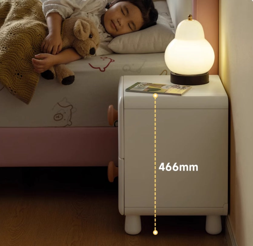 Rubber Solid Wood Cream Style Locker Children's Nightstand