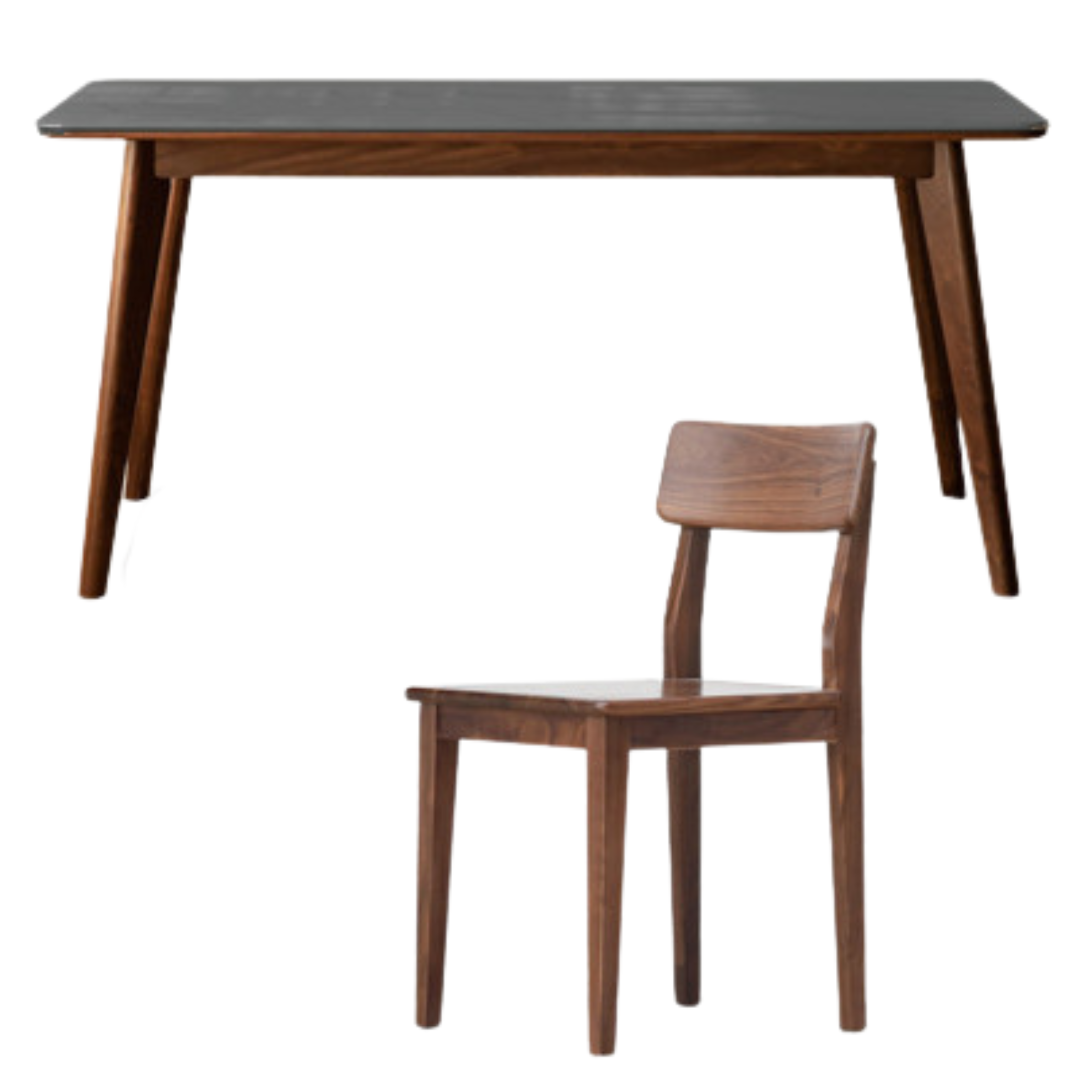 Ash, Black Walnut, Sandalwood Solid Wood Rock Plate Dining Table