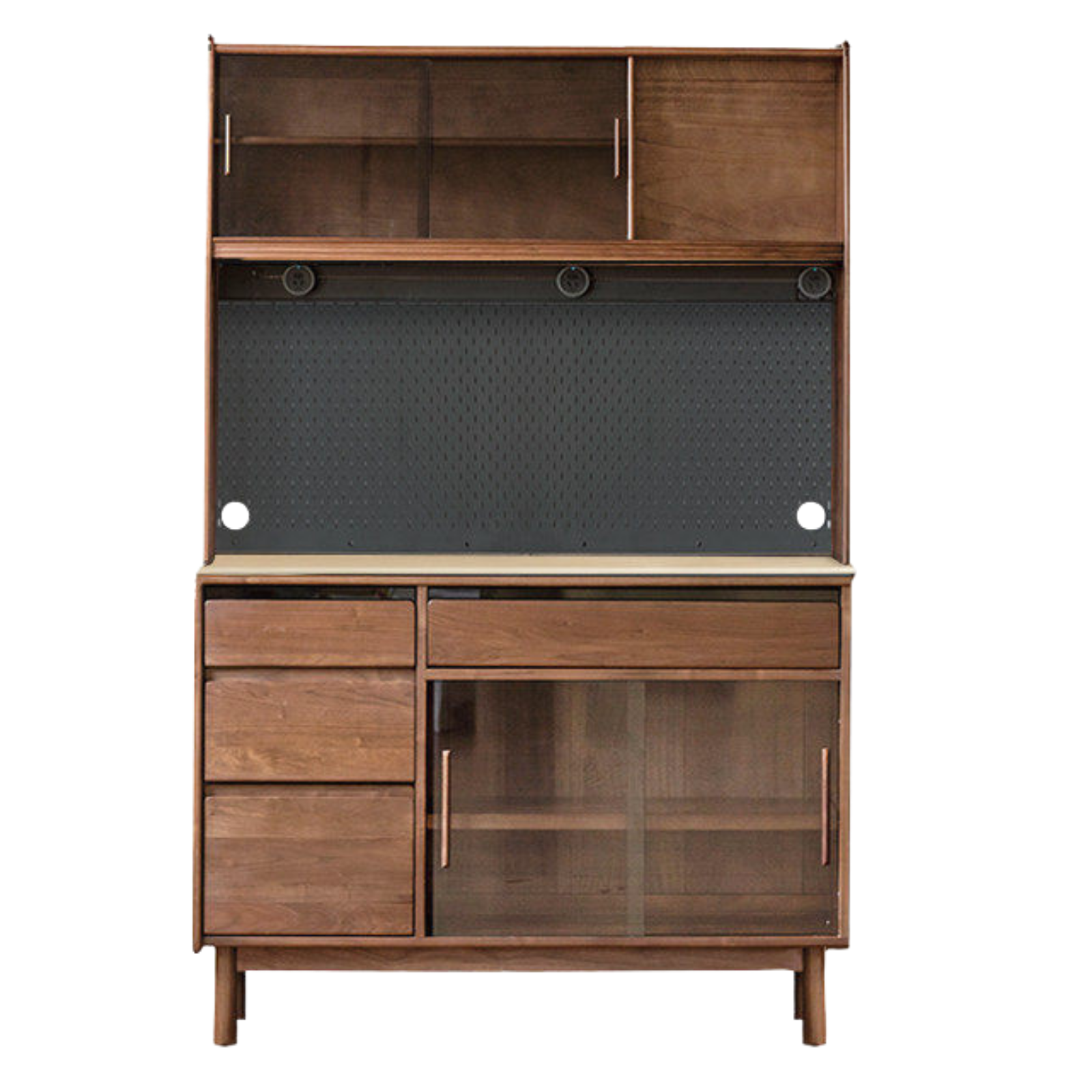 Black Walnut, Sandalwood Solid Wood Light Luxury Rock Plate Sideboard