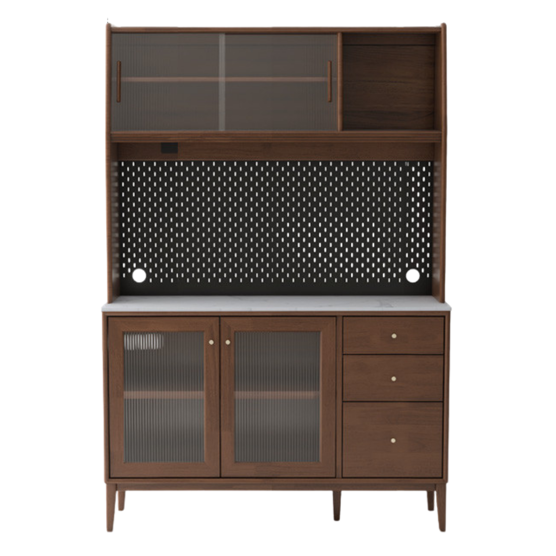 Oak Solid Wood, Solid Rubberwood Modern Dining Sideboard