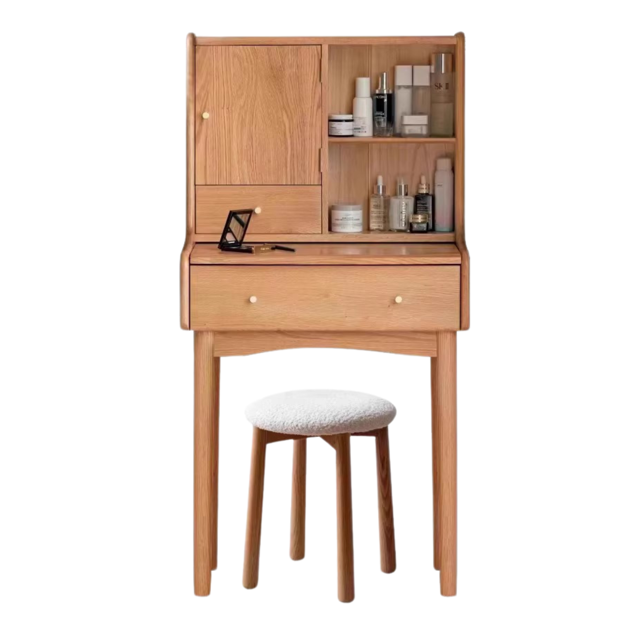 Oak Solid Wood, Solid Rubberwood Vanity Table, Makeup Table.