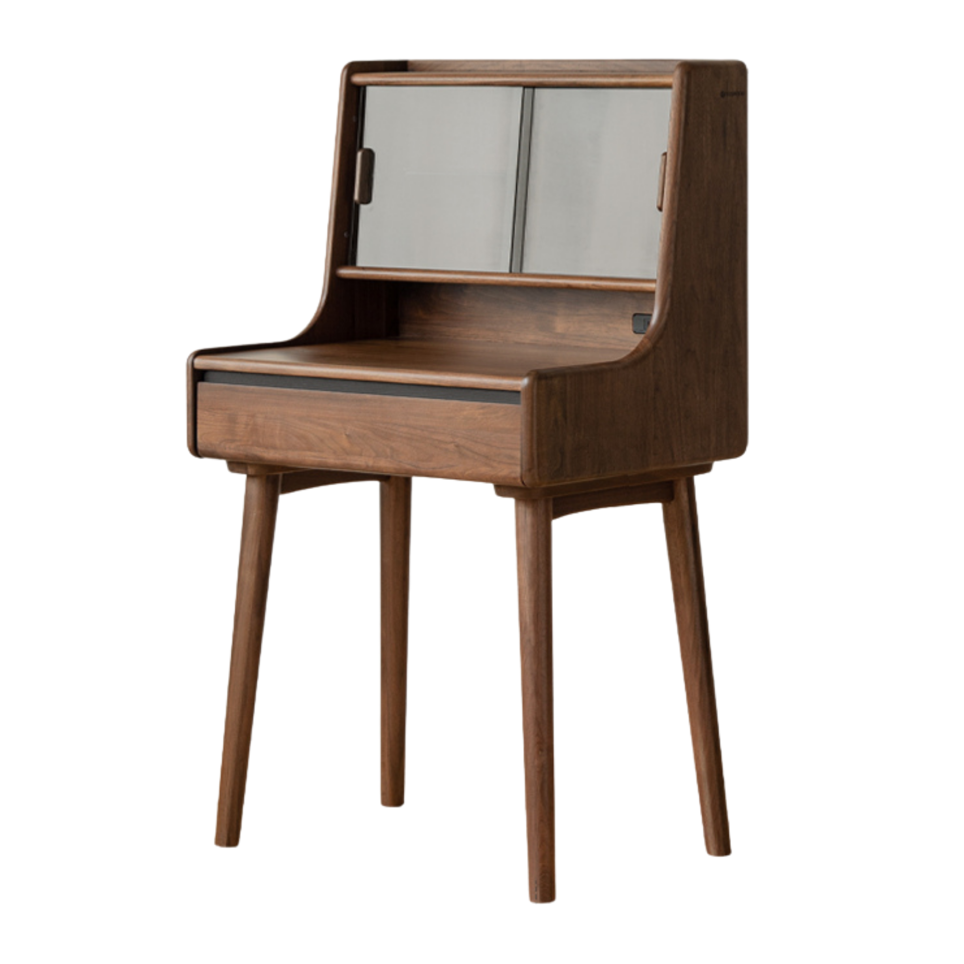 Black Walnut, Sandalwood Solid Wood Lighted Dressing Table