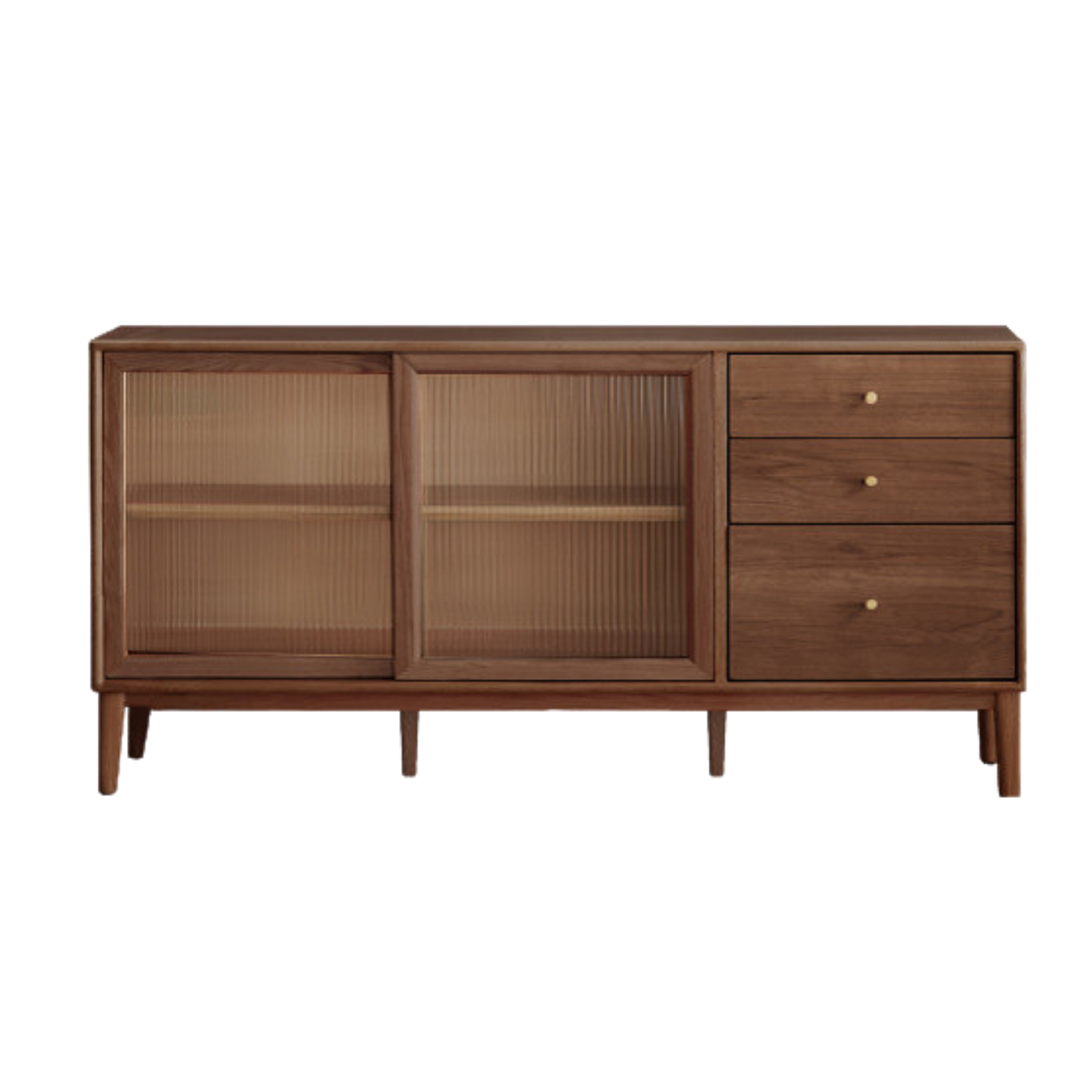 Solid Rubberwood, Oak Solid Wood Sideboard, Buffet Cabinet