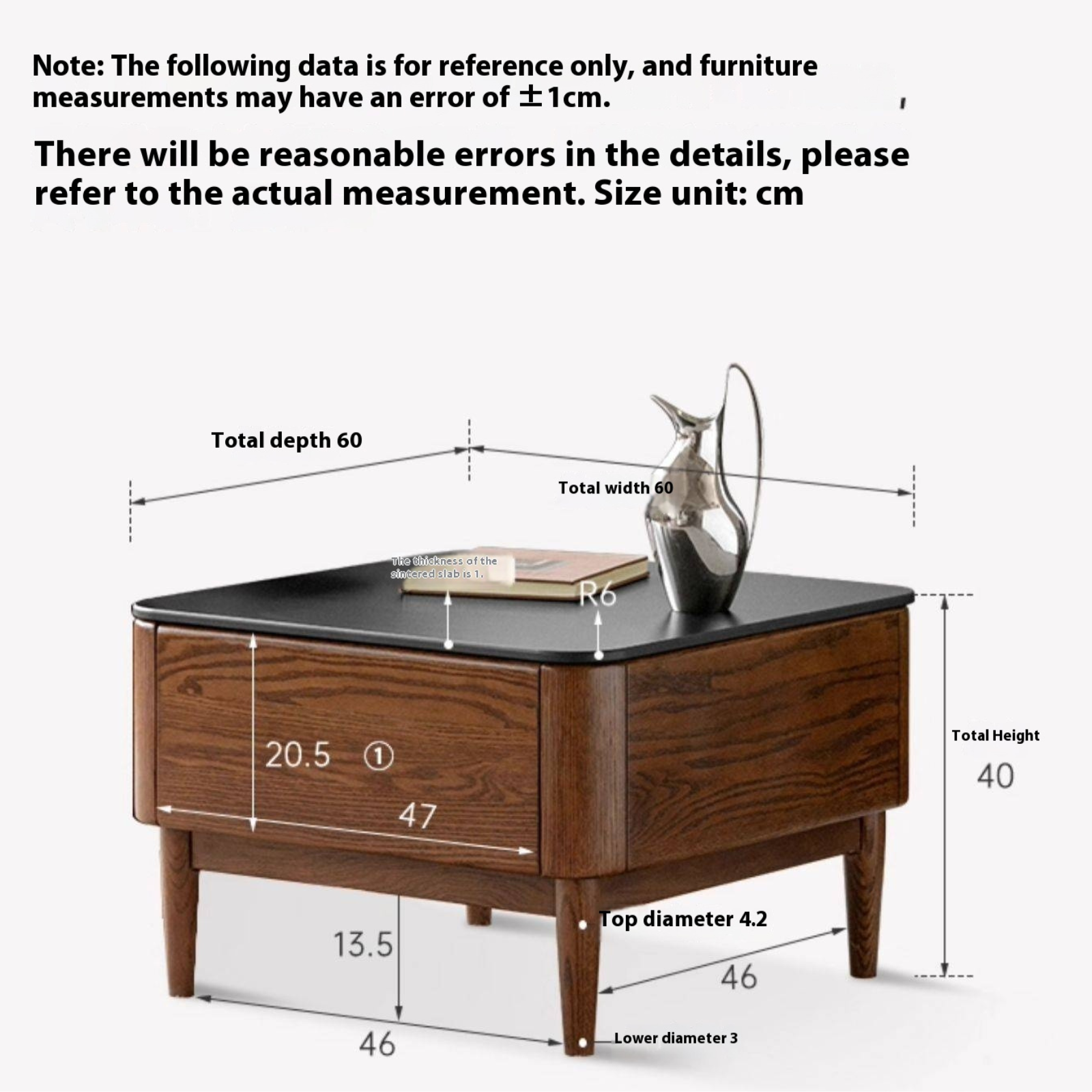 Oak Solid Wood Mobile Coffee Table