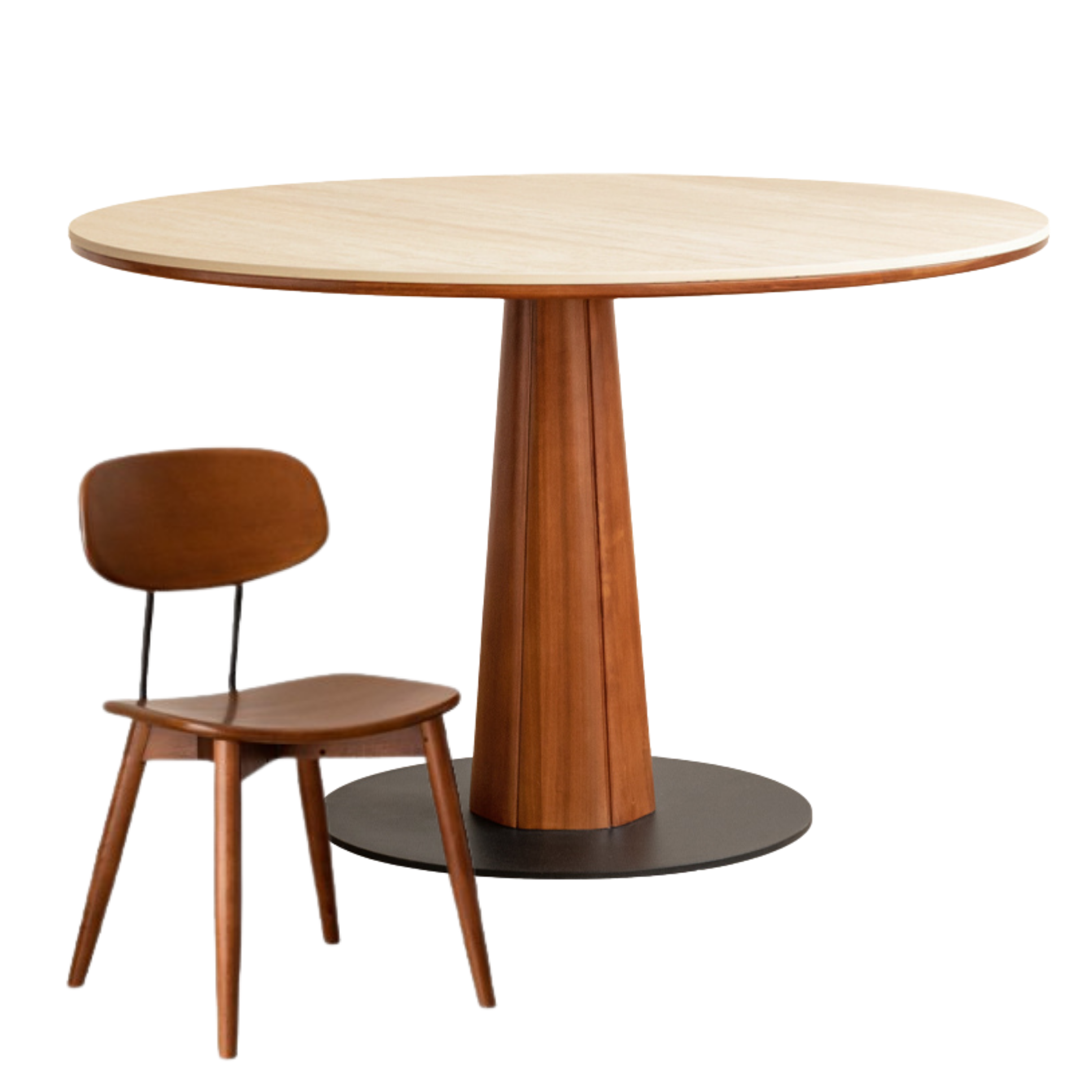 Poplar Solid Wood Medieval Style Rock Dining Table