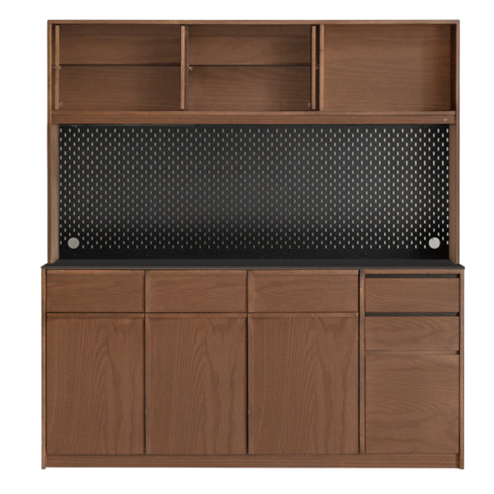 Black Walnut, Sandalwood, Ash Solid Wood Dining Cabinet Antique Style Rock Board