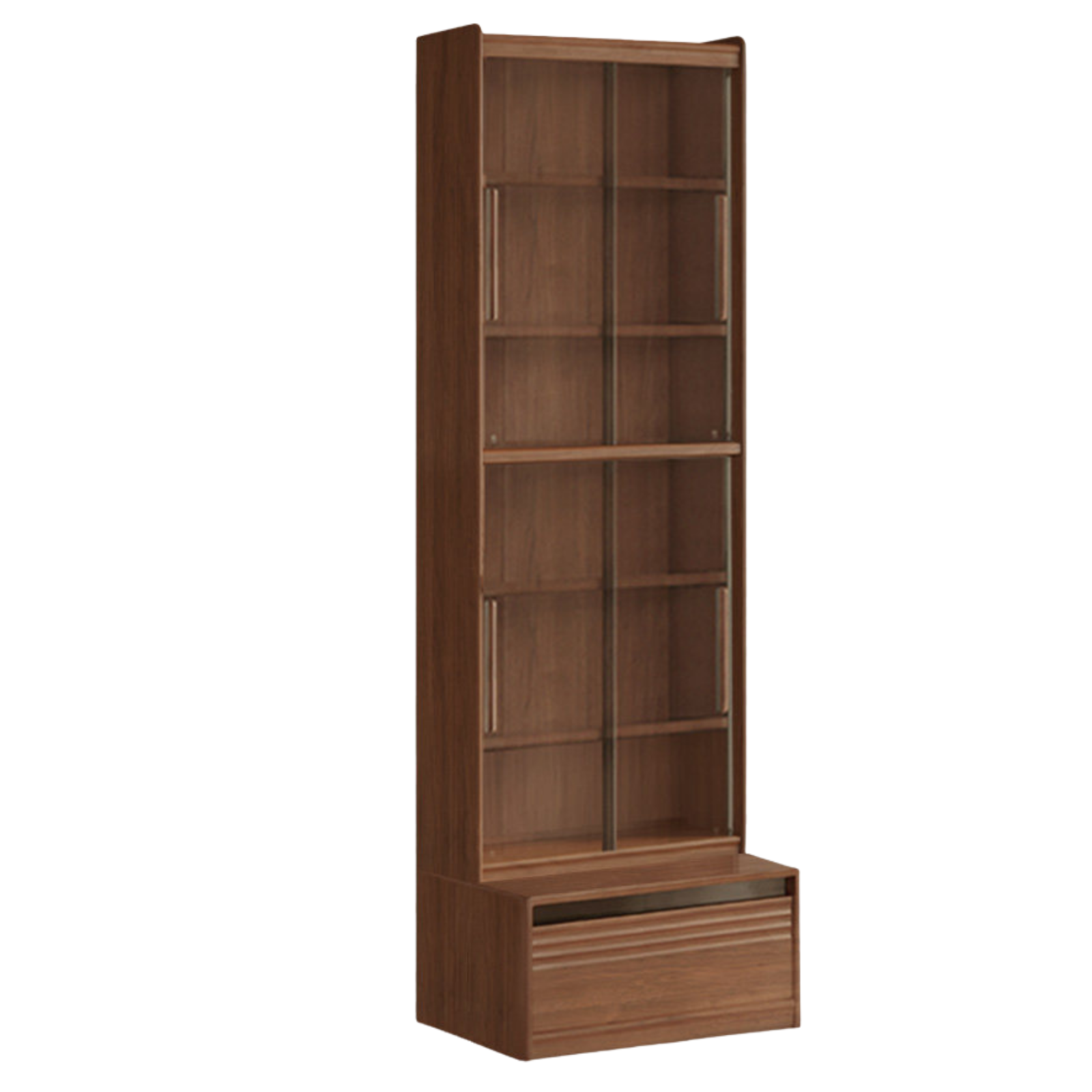 Black Walnut, Sandalwood, Oak, Ash Solid Wood Combination Bookcase with Floor Display and Luxury Storage