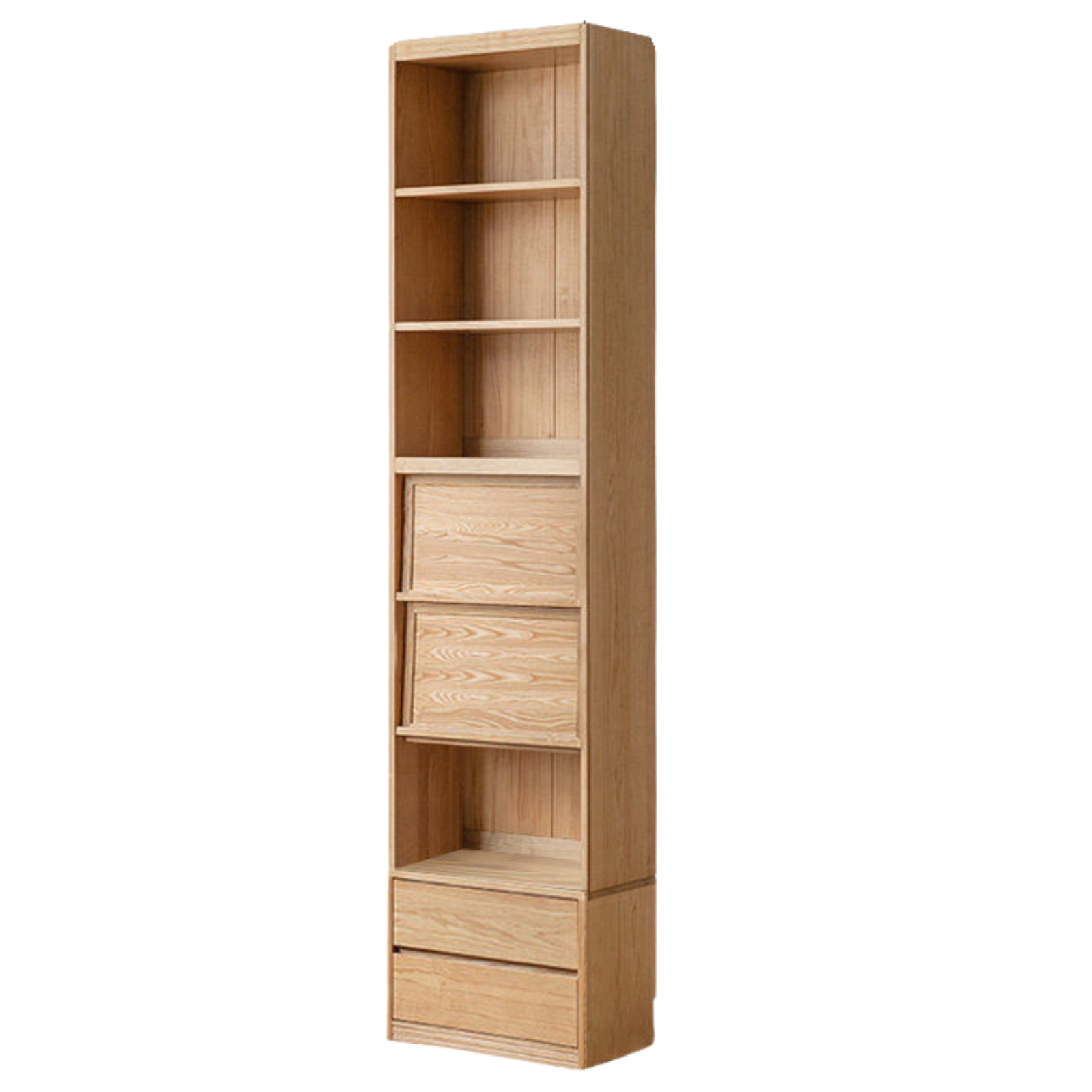 Ash, Oak Solid Wood Modern Combination Bookcase Integrated Card Seat