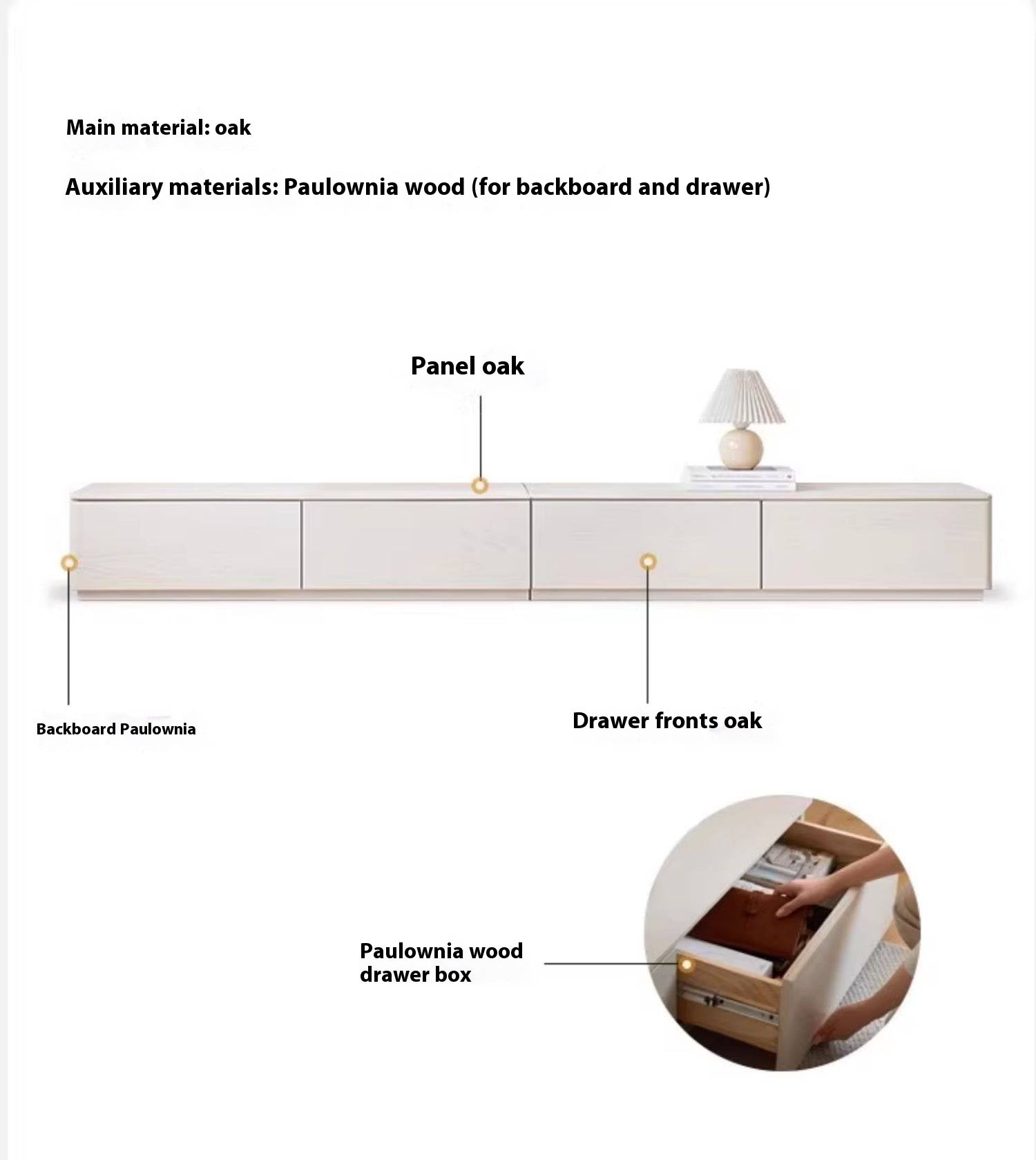 Oak, Tulip Tree, Poplar, Black Walnut Solid Wood TV Stand