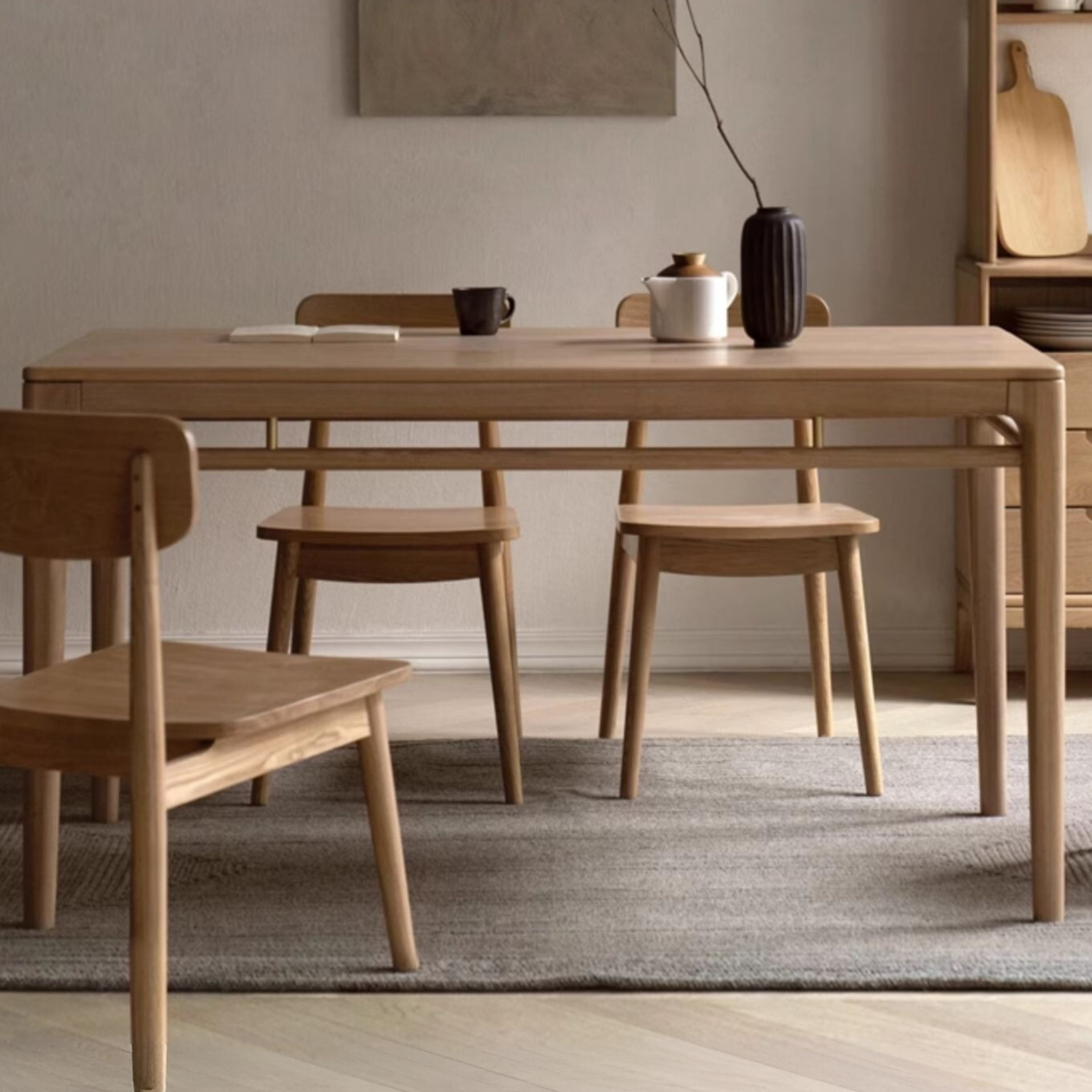 Ash Solid Wood Modern Dining Table
