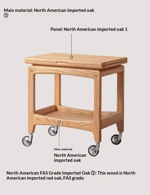 Oak Solid Wood Folding Side Table