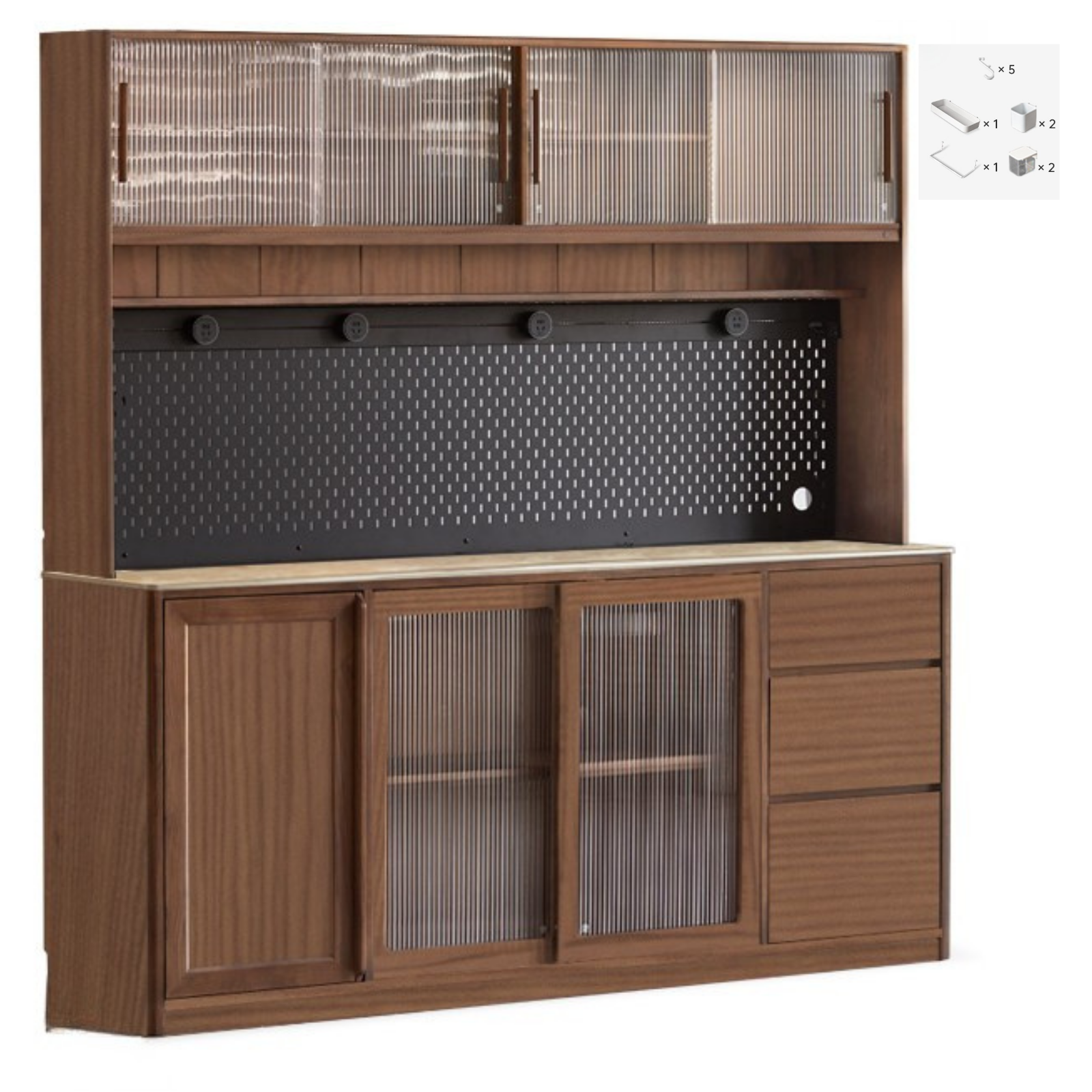 Sandalwood, Ash, White Ash Solid Wood Rock Board Modern Sideboard