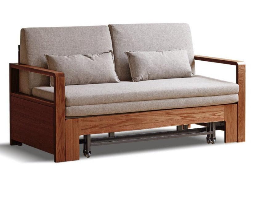 Oak, Ash Solid Wood Sofa Bed Modern Multifunctional.