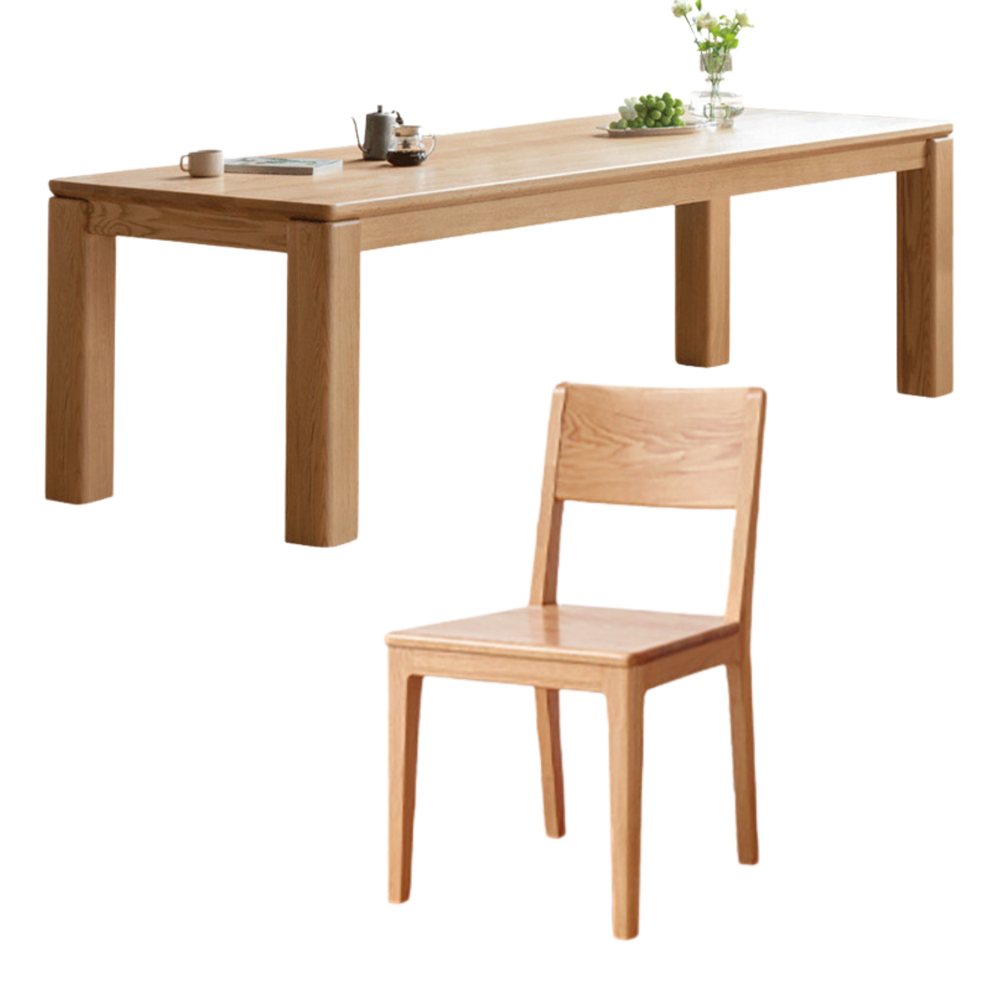 Oak Solid Wood Thick Legs Dining Table
