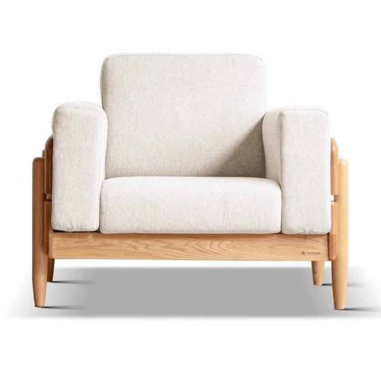 Ash Solid Wood Fabric Sofa.