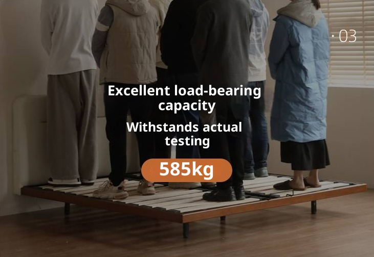 Poplar Solid Wood Floating Soft Bed, Vintage with Light