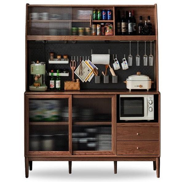 Ash Solid Wood Sideboard High Wine Cabinet Buffet