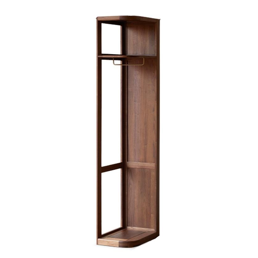 Black Walnut Solid Wood Storage Rack Floor Corner Hanger.