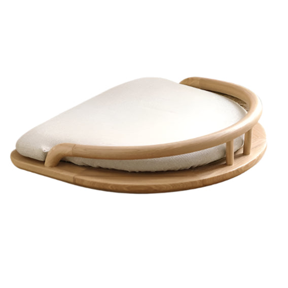 Ash Solid Wood Backrest Legless Low Tatami Chair