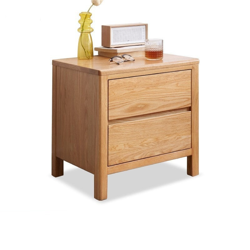 Oak solid wood nightstand"