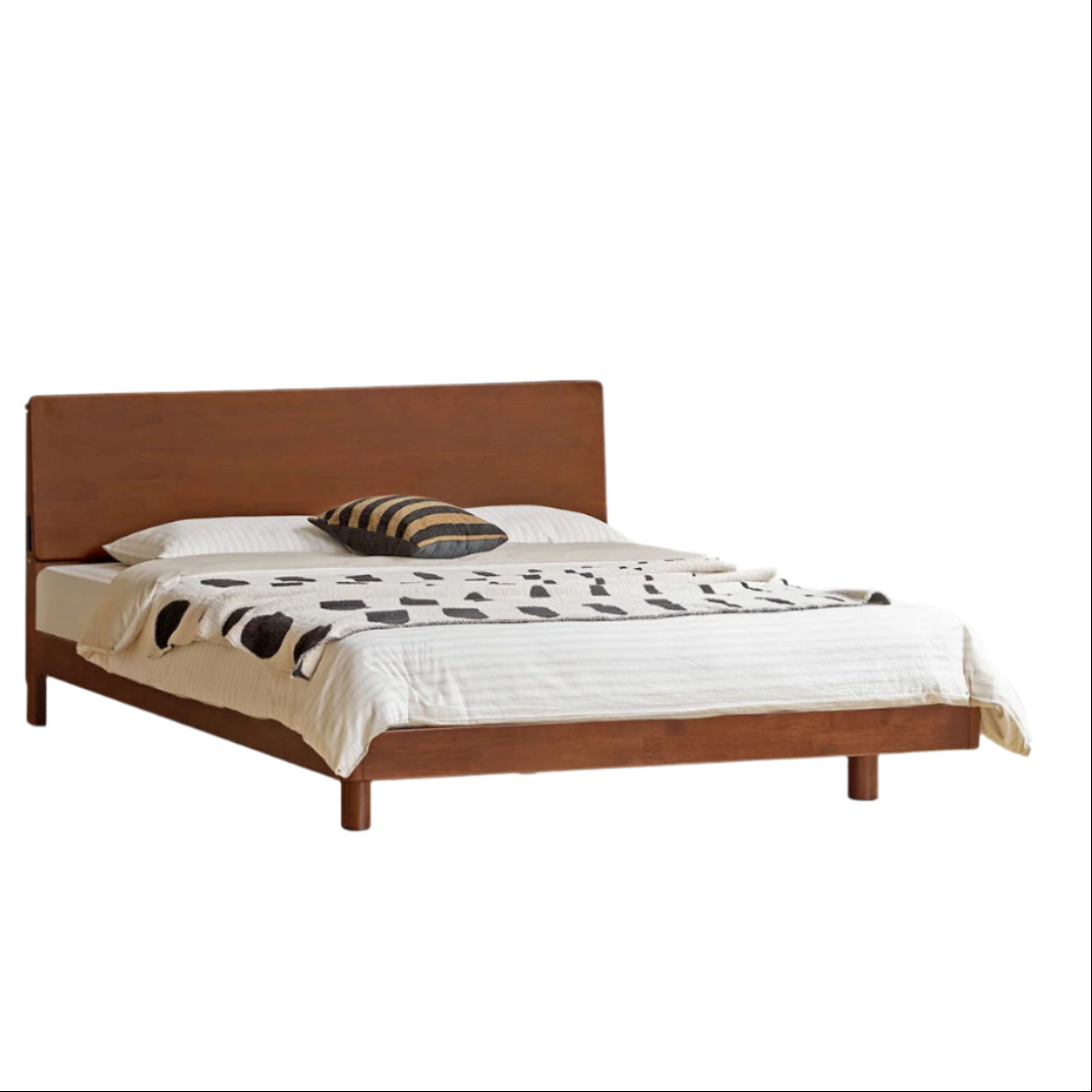 Rubber Solid Wood Antique color Bed