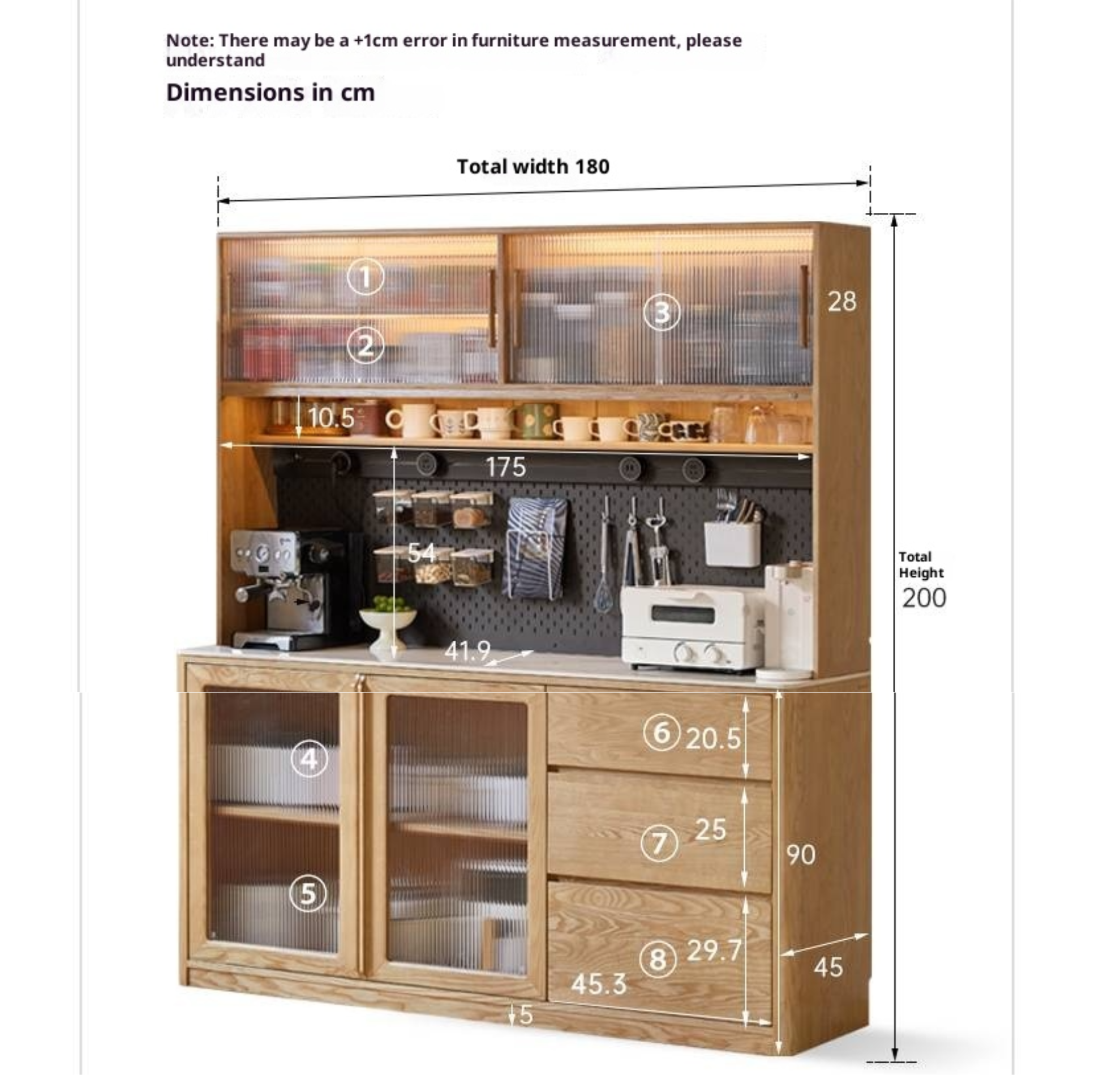 Ash Solid Wood White Wax Rock Plate Sideboard