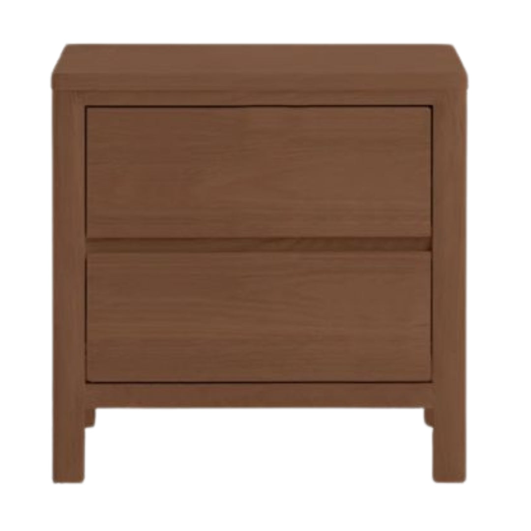 Oak Solid Wood, Solid Rubberwood Nightstand with Locker.