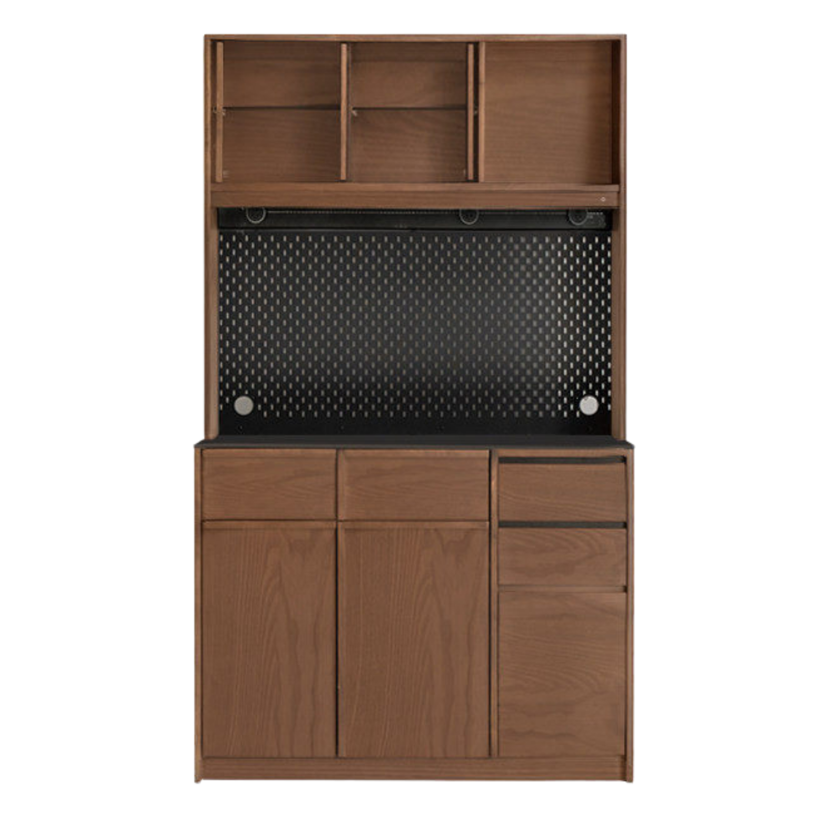 Black Walnut, Sandalwood, Ash Solid Wood Dining Cabinet Antique Style Rock Board