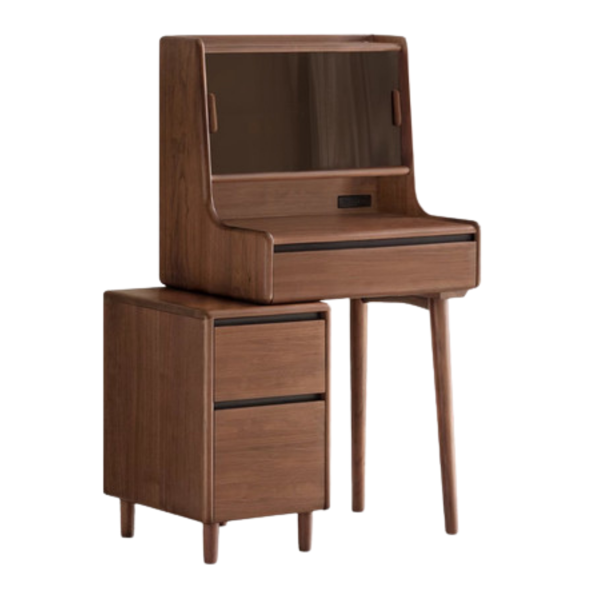 Black Walnut, Sandalwood Solid Wood Lighted Dressing Table