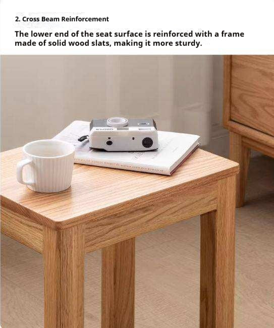 2 pcs Oak Solid Wood Stool