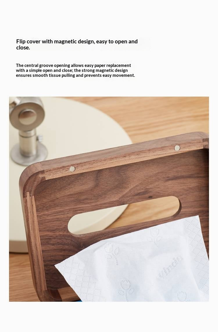Black Walnut, Acacia Solid Wood Nordic Tissue Box