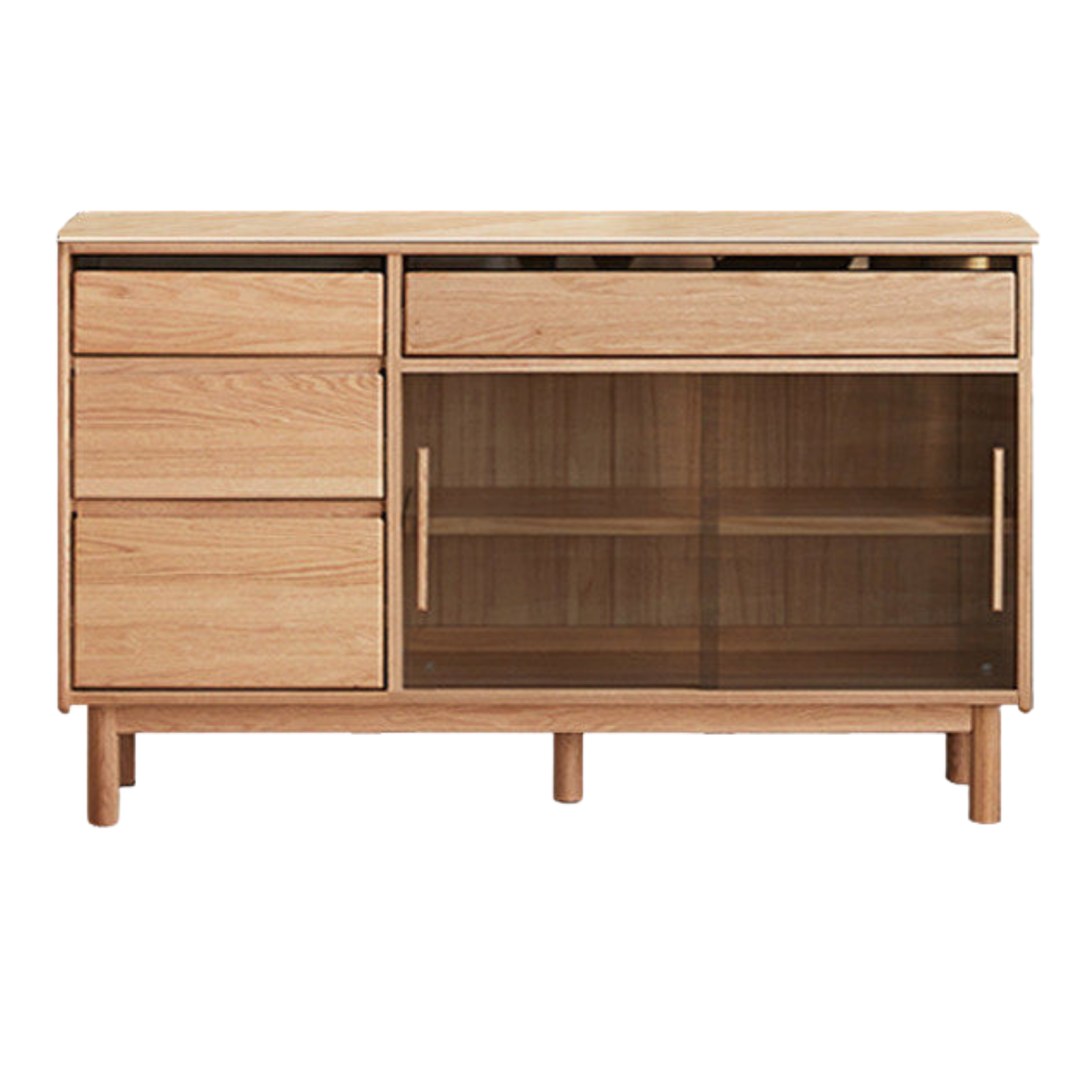 Oak, Ash Solid Wood Modern Rock Board Sideboard