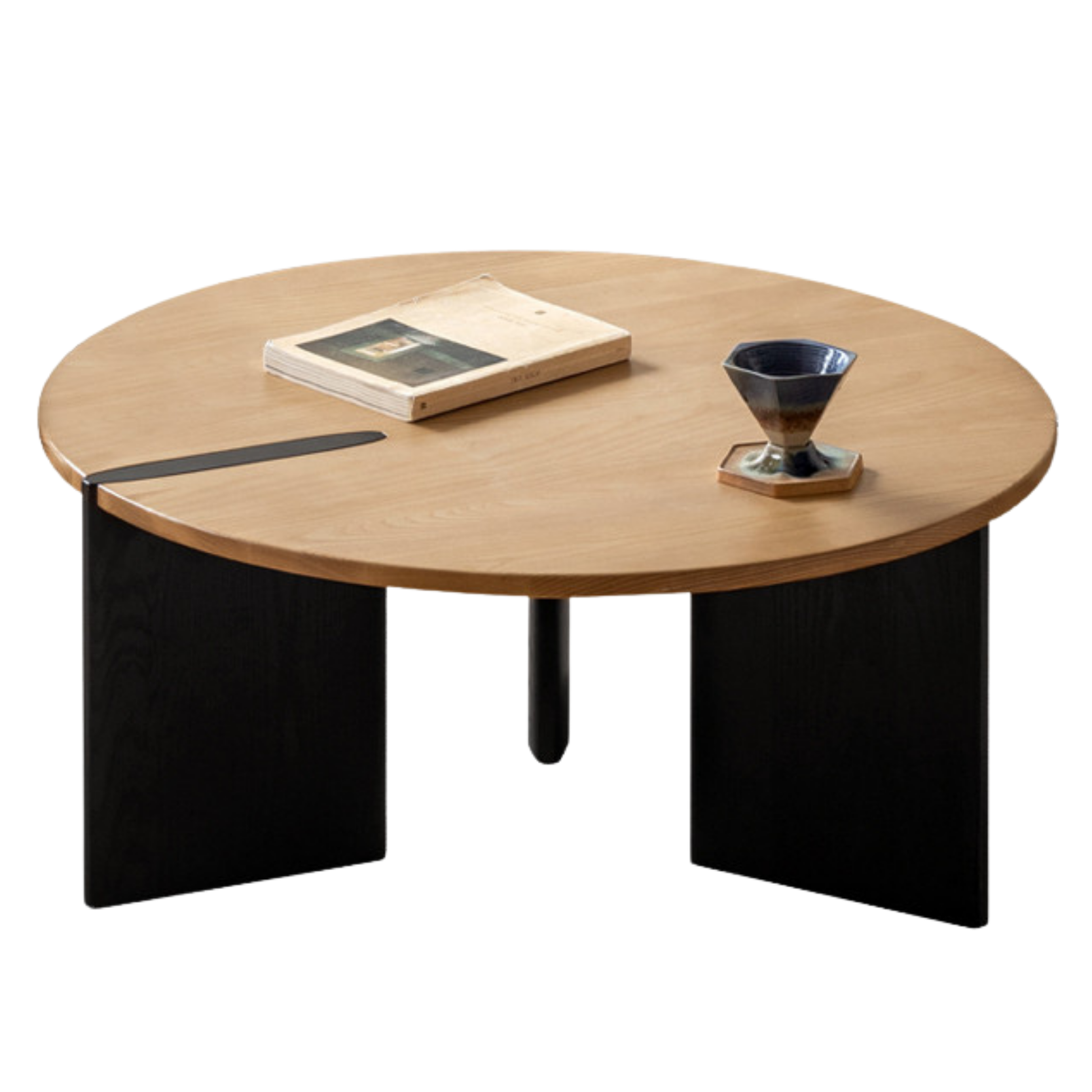 Ash Solid Wood Wabi Sabi Style Creative Coffee Table