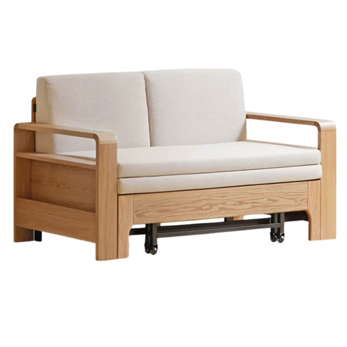 Oak Solid Wood Multi-function Sleeper Sofa.
