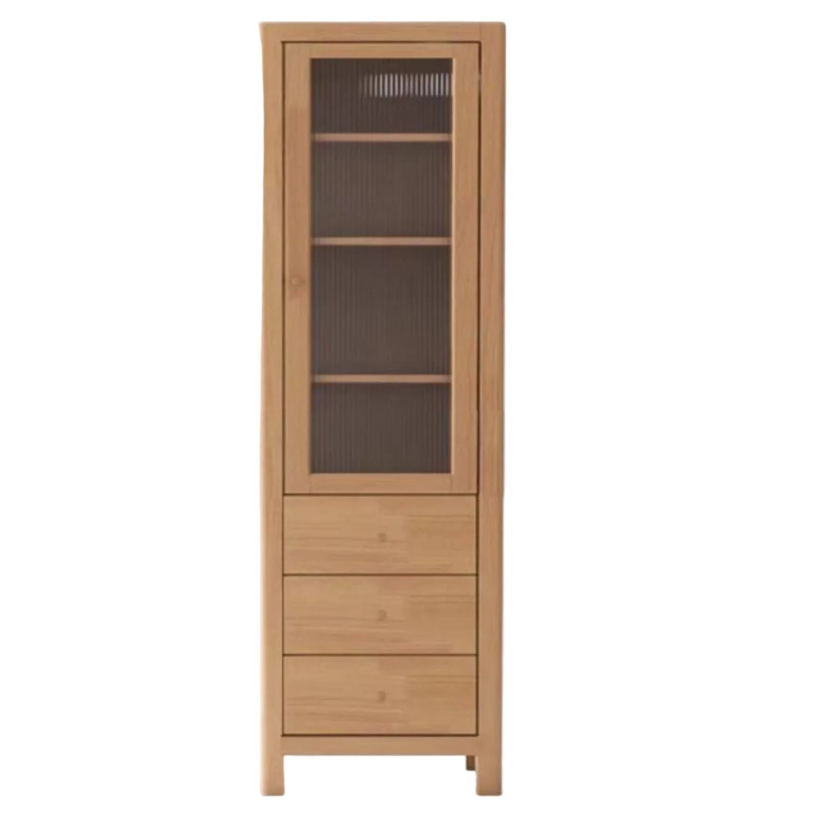 Solid Rubberwood Bookcase with Storage and Display Shelves