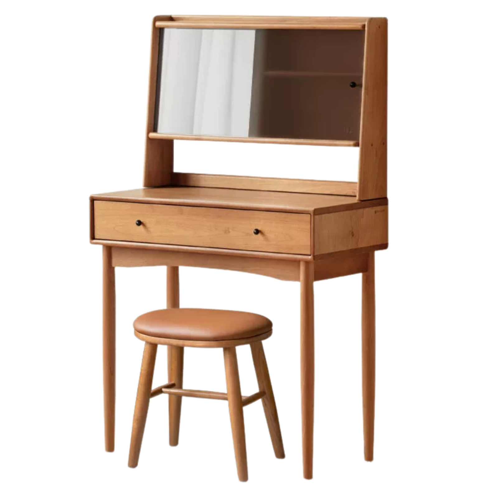 Cherry, Birch Solid Wood Multi-Functional Storage Vanity Table