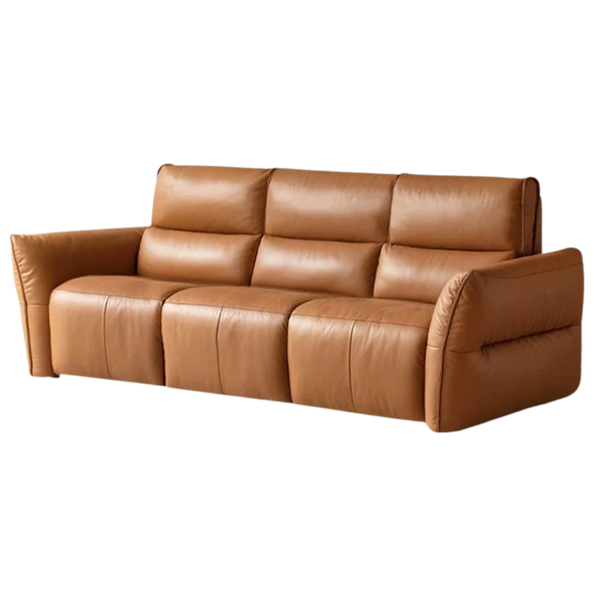 Genuine Leather Sofa Italian Light Luxury Tofu Block Sofa