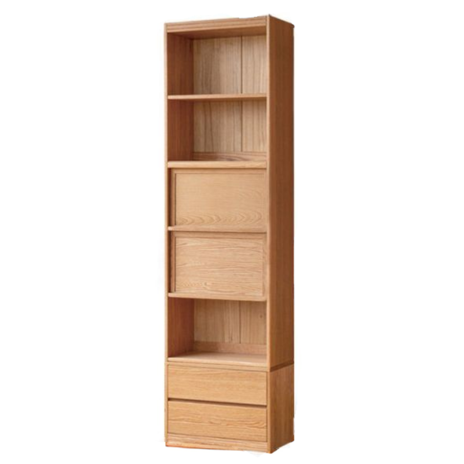 Oak, Ash Solid Wood Wall-Mounted Bookcase with Simple Storage Design