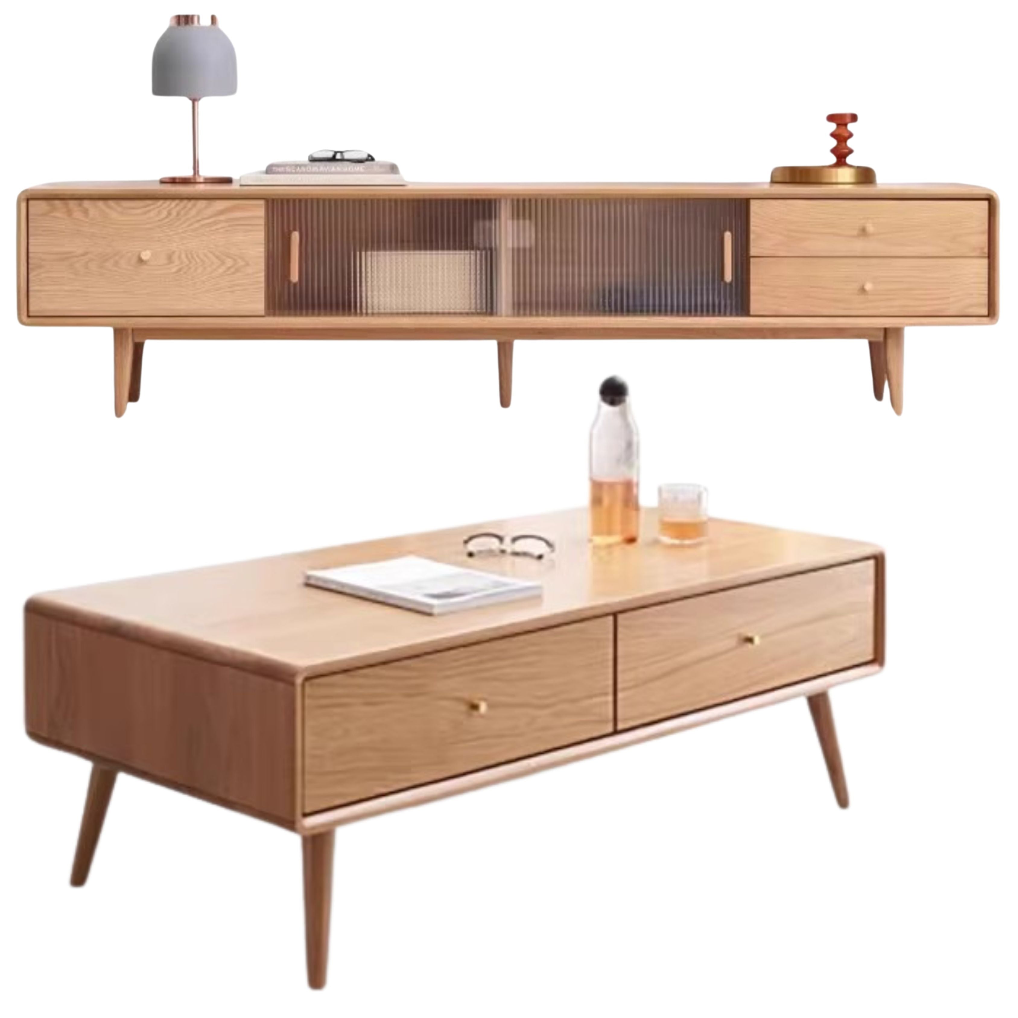 Oak Solid Wood Nordic Modern TV Stand
