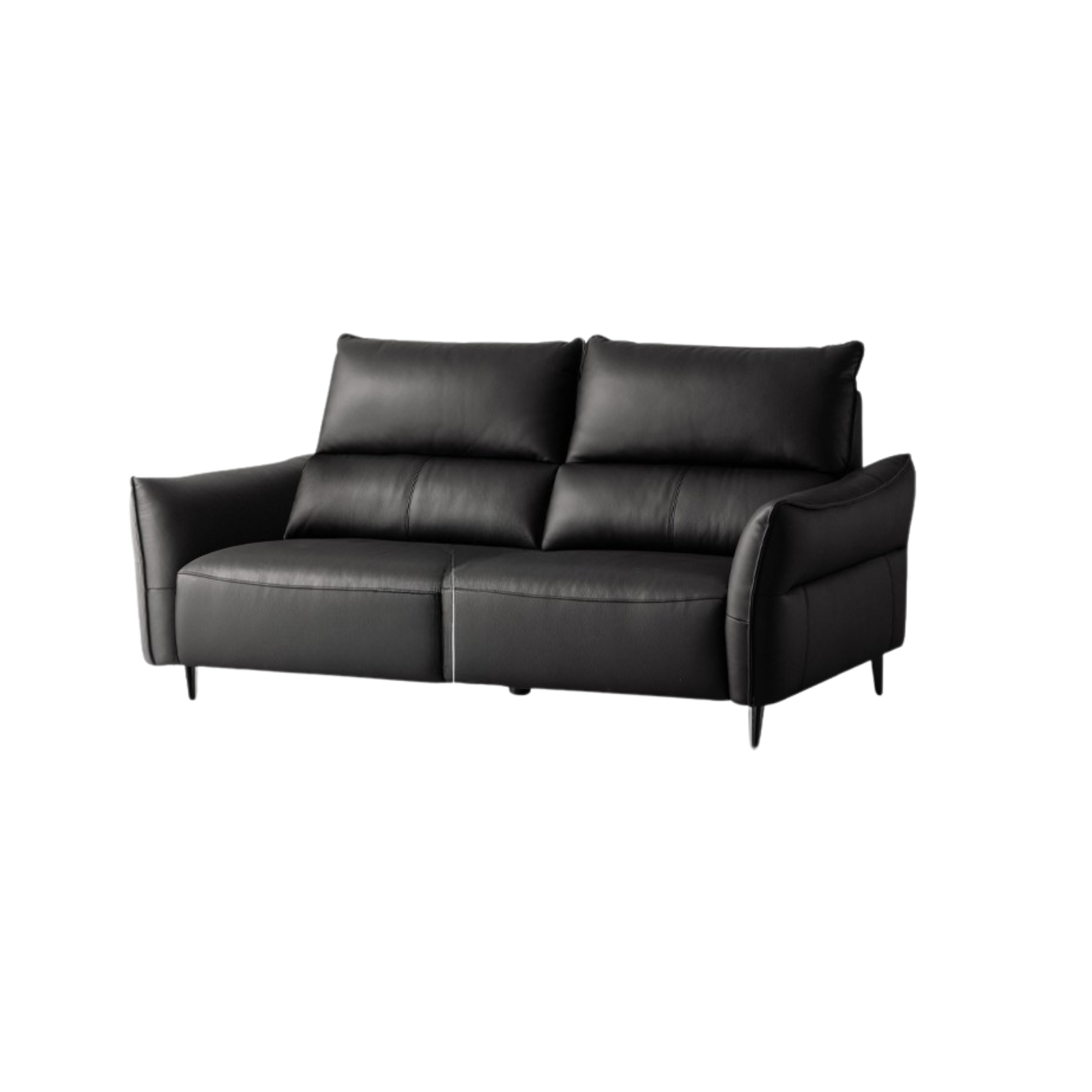 Genuine Top Grain Leather Modern Sofa, Clean Line Contemporary Design
