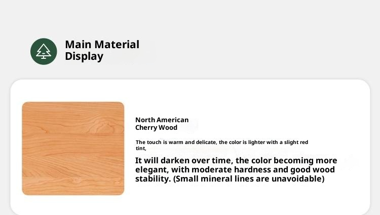 Cherry Solid Wood Suspended Bed with Light