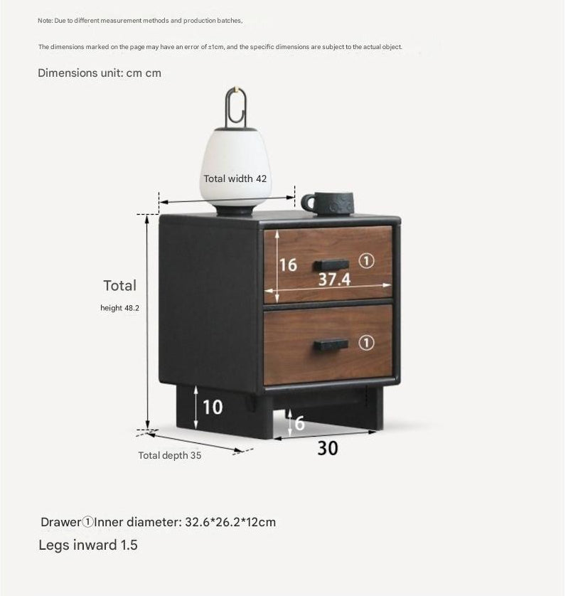 Black Walnut Solid Wood Nightstand.